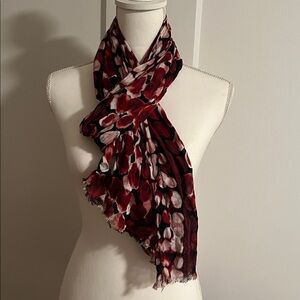 White House Black Market Red and Black Scarf